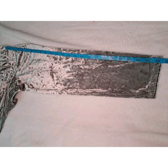 Future Collective Silver Velvet Ruched Long Sleeve Open Back Dress Size 3X NWT - Picture 12 of 16
